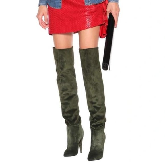 Saint Laurent Era 110 Boot in Military Green Cachemire - Picture 8 of 9